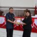 Sekda Gumas Richard menyerahkan Raperda RPJPD 2025-2045 kepada Wakil Ketua II DPRD Gumas Neni Yuliani, saat rapat paripurna di Kuala Kurun, Senin (8/7/2024). (Foto : Diskominfosantik Gumas)