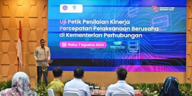 Suasana Uji Petik Penilaian Kinerja Percepatan Pelaksanaan Berusaha (Penkin PPB) Kementerian Perhubungan Tahun 2024, di Jakarta, Rabu (7/8/2024). (MASAPNEWS/ANT/HO-Humas Kemenhub)
