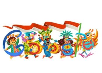 Tampilan Google Doodle spesial HUT RI ke-79. (MASAPNEWS/ANT/Google)