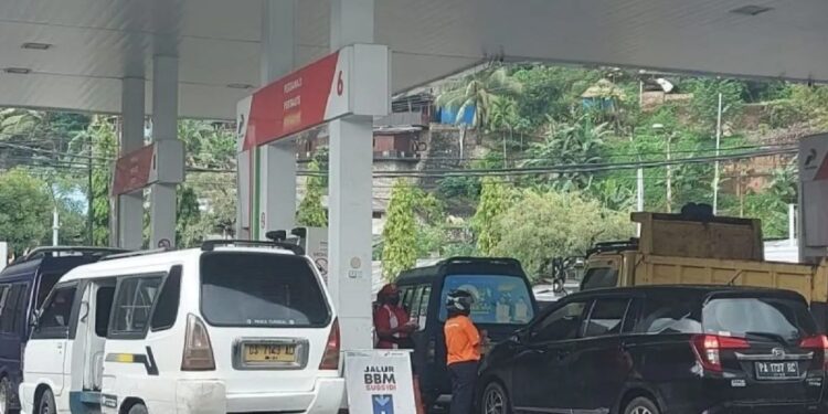 Salah satu SPBU yang melayani pembelian BBM Subsidi di Kota Jayapura, Papua. (MASAPNEWS/ANT)