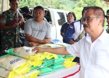 Pj Bupati Gumas Herson B Aden meninjau GPM di Kecamatan Damang Batu, Kamis (22/8/2024). (Foto : Diskominfosantik Gumas)