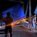 Truk angkutan di Jembatan Sei Ripi yang terletak di Desa Tuyun Kecamatan Mihing Raya Kabupaten Gunung Mas, Selasa malam (5/11/2024). (IST)