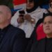 Presiden FIFA Gianni Infantino (kiri) bersama Ketua Umum PSSI Erick Thohir (kanan) menyaksikan laga play-off Timnas Indonesia U-23 melawan Timnas Guinea U-23 di Stadion Clairefontaine, Paris, Perancis, Kamis (9/5/2024). (MASAPNEWS/ANT/HO-PSSI)