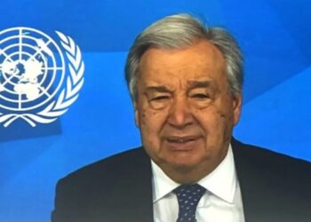 Tangkapan layar- Sekretaris Jenderal (Sekjen) Perserikatan Bangsa-Bangsa (PBB) Antonio Guterres menyampaikan sambutannya secara daring pada pembukaan Sidang Majelis Umum ke-15 IRENA di Abu Dhabi, Uni Emirat Arab, Minggu (12/1/2025). (MASAPNEWS/ANT)