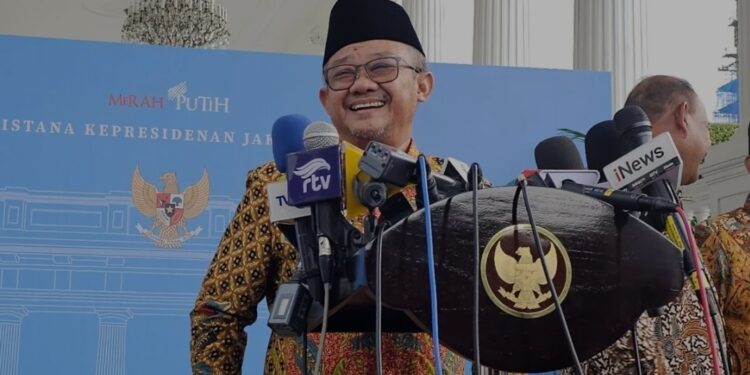 Menteri Pendidikan Dasar dan Menengah (Mendikdasmen) Abdul Mu'ti di Istana Kepresidenan Jakarta, Jumat (17/1/2025). (MASAPNEWS/ANT)