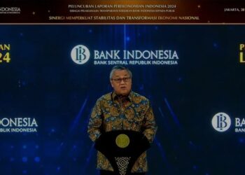 Tangkapan layar - Gubernur Bank Indonesia Perry Warjiyo dalam “Peluncuran Laporan Perekonomian Indonesia 2024” yang diikuti secara virtual di Jakarta, Rabu (22/1/2025). (MASAPNEWS/ANT)