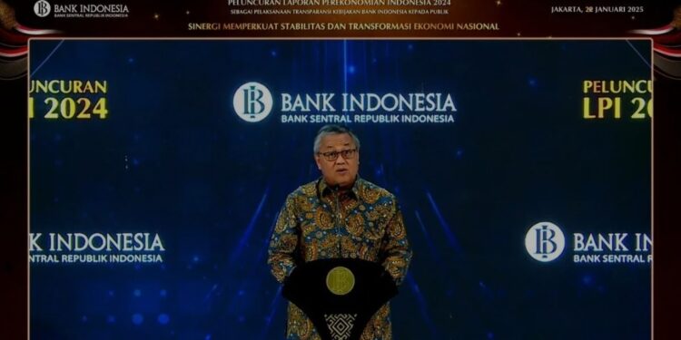 Tangkapan layar - Gubernur Bank Indonesia Perry Warjiyo dalam “Peluncuran Laporan Perekonomian Indonesia 2024” yang diikuti secara virtual di Jakarta, Rabu (22/1/2025). (MASAPNEWS/ANT)