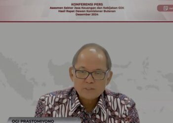 Kepala Eksekutif Pengawas Perasuransian, Penjaminan, dan Dana Pensiun (PPDP) OJK Ogi Prastomiyono dalam konferensi pers Hasil Rapat Dewan Komisioner OJK Bulan Desember 2024 di Jakarta, Selasa (7/1/2025). (MASAPNEWS/ANT)