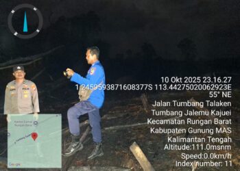 Cegah Karhutla, Polres Gumas dan Jajaran Cek Titik Panas Hingga Larut Malam