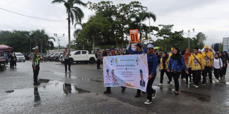 Bersama Rakyat Sambut Ramadhan, Polres Gunung Mas Kawal Pawai Tarhib di Kuala Kurun