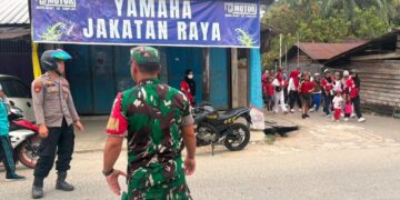 Sinergi TNI-Polri, Jalan Sehat di Rungan Aman