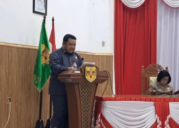 Jubir Fraksi Golkar DPRD Kabupaten Gunung Mas, Tuah. (MASAPNEWS/GCM)