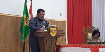 Jubir Fraksi Golkar DPRD Kabupaten Gunung Mas, Tuah. (MASAPNEWS/GCM)