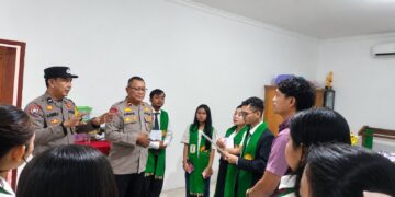 Satbinmas Polres Gunung Mas Sosialisasikan Larangan Karhutla ke Jemaat Gereja