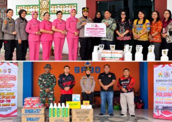 Polwan-Bhayangkari Gumas Salurkan Oksigen untuk Satgas dan Faskes