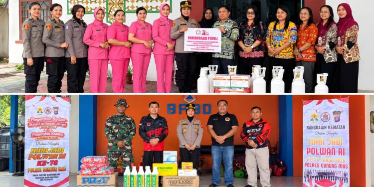 Polwan-Bhayangkari Gumas Salurkan Oksigen untuk Satgas dan Faskes