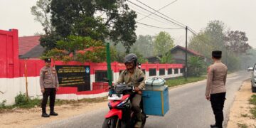 Polres Gunung Mas Gelar Strong Point Pagi, Hadirkan Rasa Aman bagi Masyarakat dan Pelajar